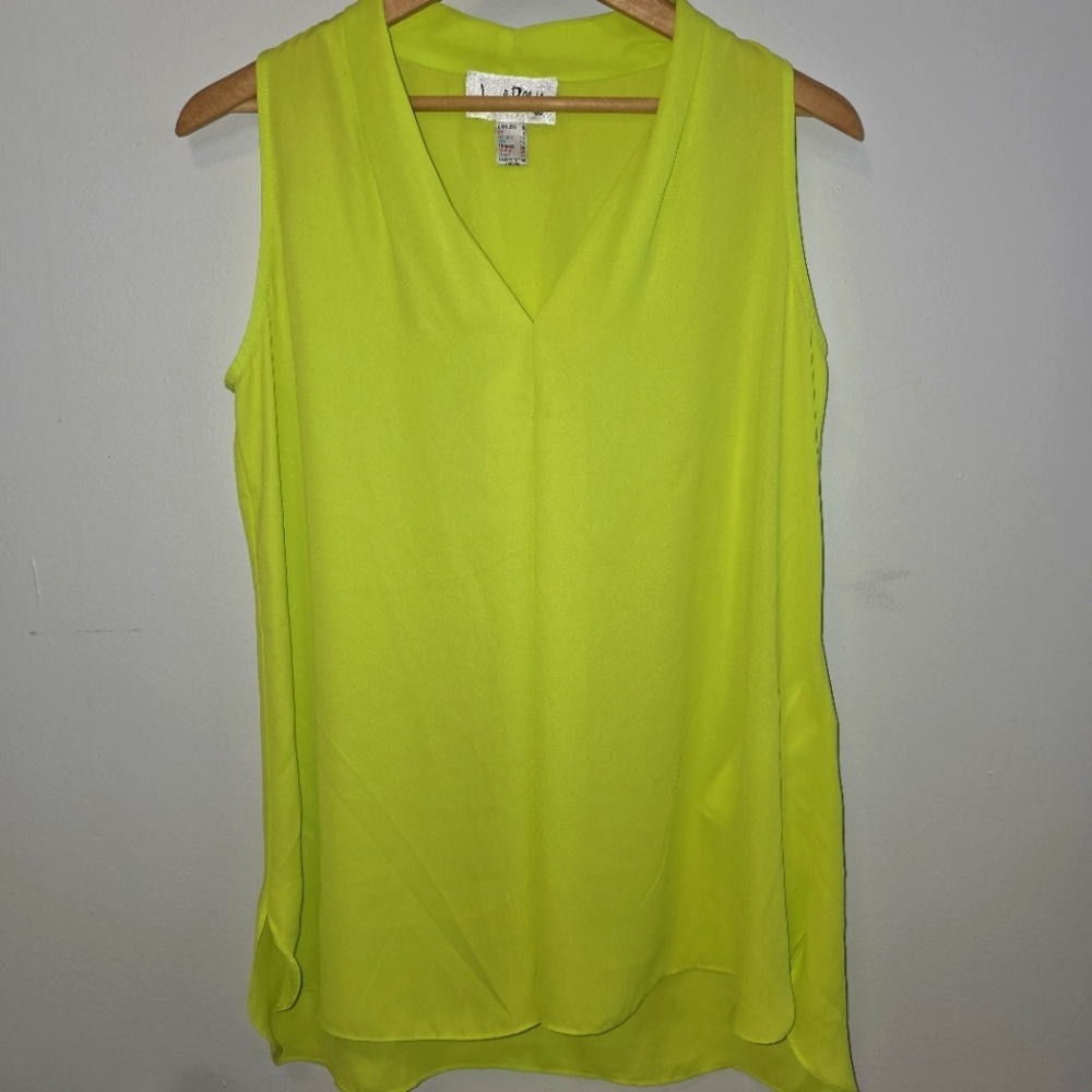 Joseph Ribkoff Tunic Chiffon Like Neon Green Womens Size 6